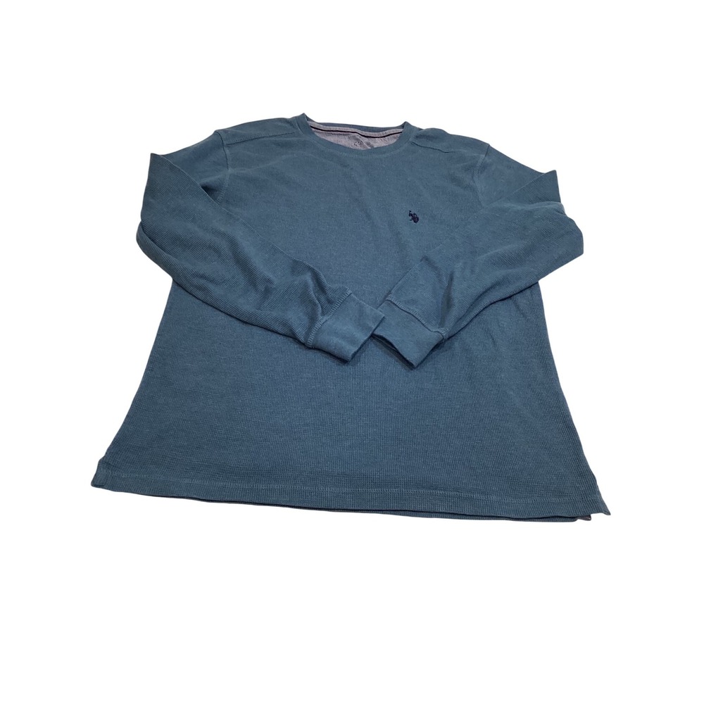 US Polo Assn Mens XL‎ Waffle Knit Thermal Long Sleeve Crew Neck Logo (927)